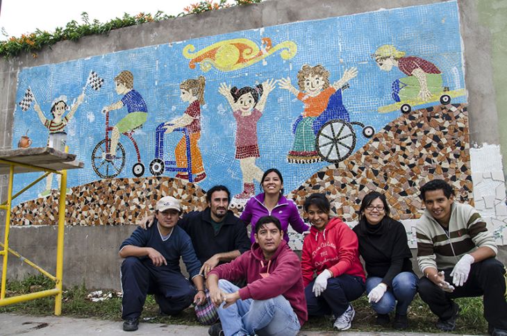 Con políticas de integración: la municipalidad acompaño la realización de un Mural con los chicos de APPACE