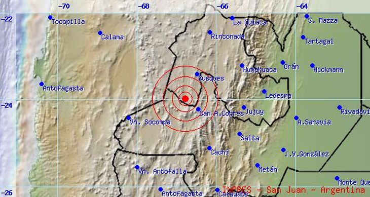 Ayer domingo se produjo un nuevo sismo en Jujuy