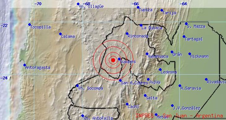 Ayer domingo se registraron tres sismos en Jujuy