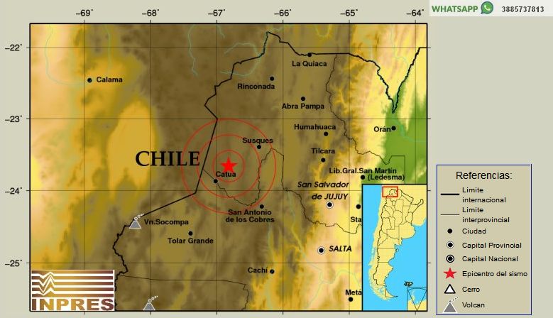 Ayer se registraron dos sismos en Jujuy