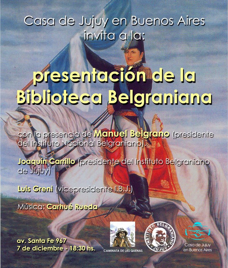 Presentación de la “Biblioteca belgraniana” en la Casa de Jujuy en Buenos Aires