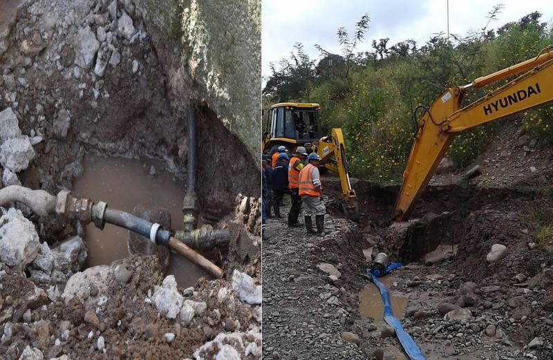 Conexiones clandestinas en asentamiento Huaico provocan rotura en acueducto troncal que abastece a gran parte de la ciudad