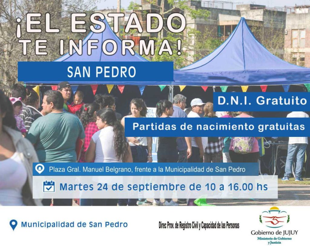 «El Estado te Informa» estará en San Pedro