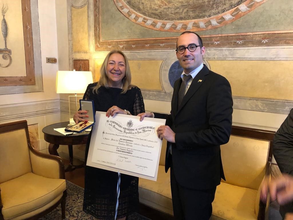 Reconocimiento de la República de San Marino a la Senadora Giacoppo