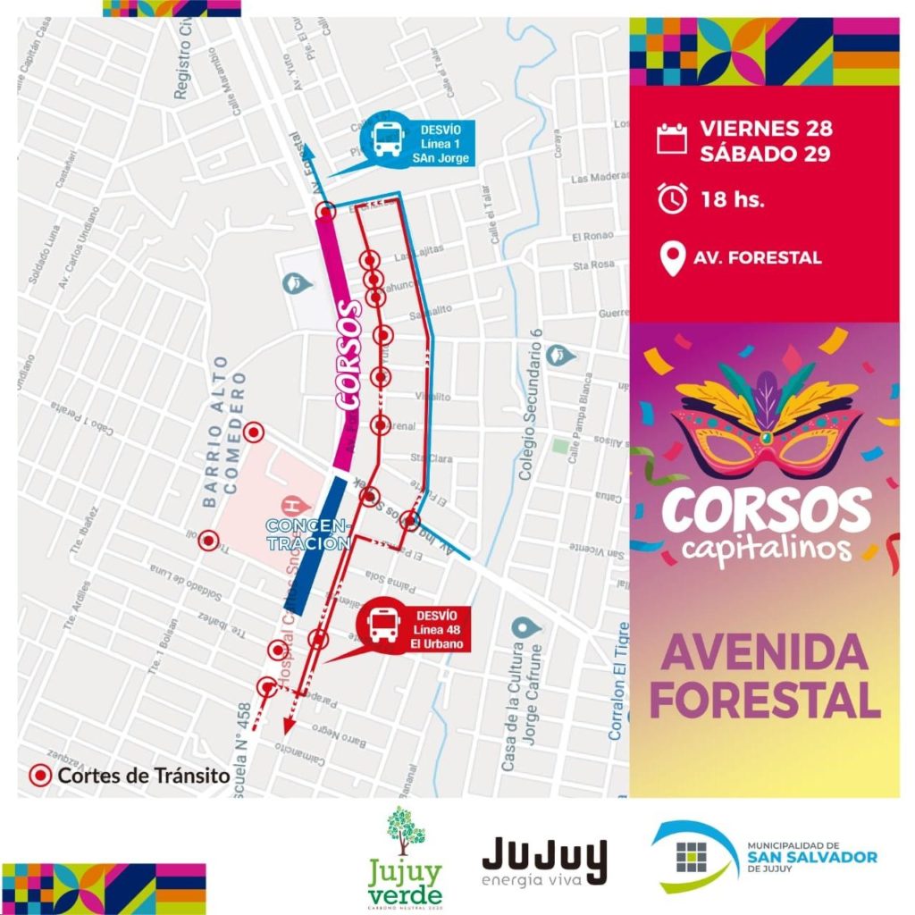 En avenida Forestal: Operativo de tránsito por los corsos capitalinos