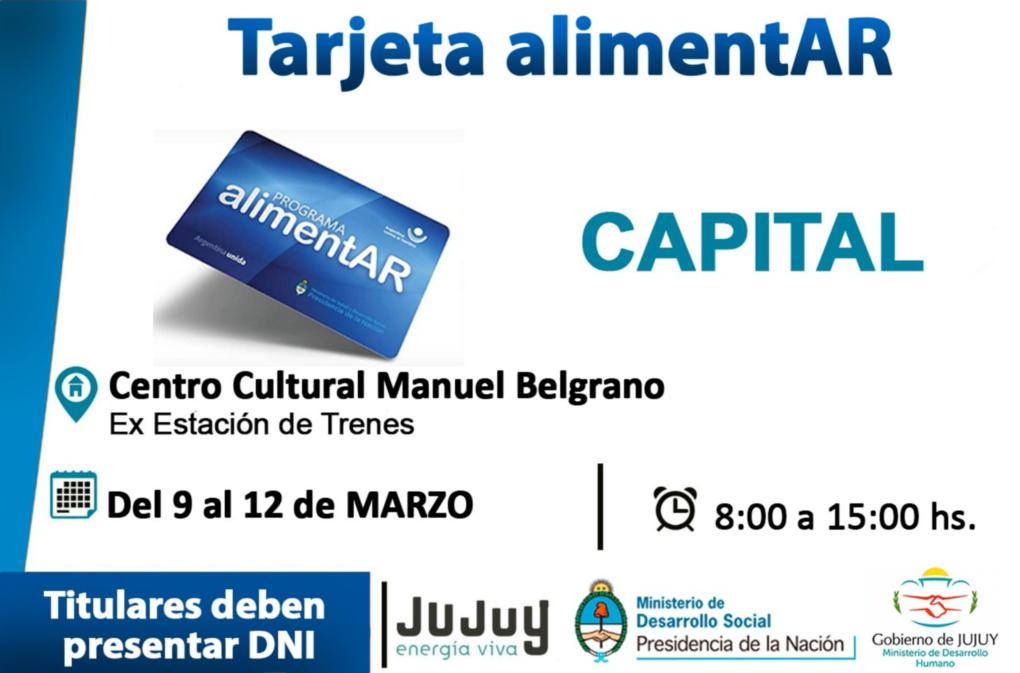 Mañana lunes 9 comienza la entrega de la tarjeta AlimentAr a beneficiarios de Capital