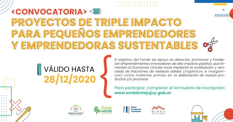 El Ministerio de Ambiente de Jujuy convoca a emprendimientos sustentables