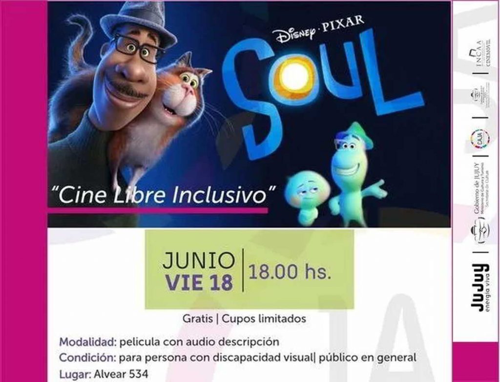 Ciclo de Cine Inclusivo: Se proyectará la película «Soul» de Pixar