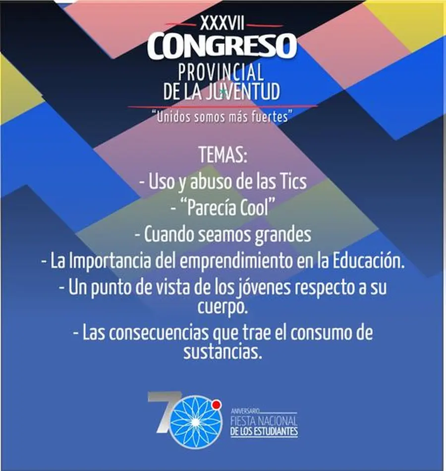 Fiesta Nacional de los Estudiantes: Invitan a participar del Congreso de la Juventud