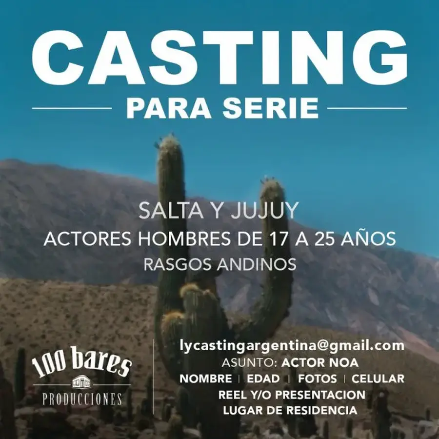 Casting en Jujuy: Buscan hombre joven de rasgos andinos para serie