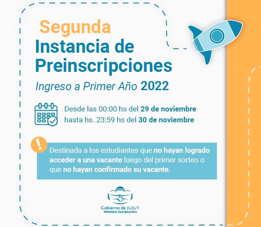 Mañana inicia la segunda Instancia de Preinscripciones para el Ingreso a Primer Año en 2022
