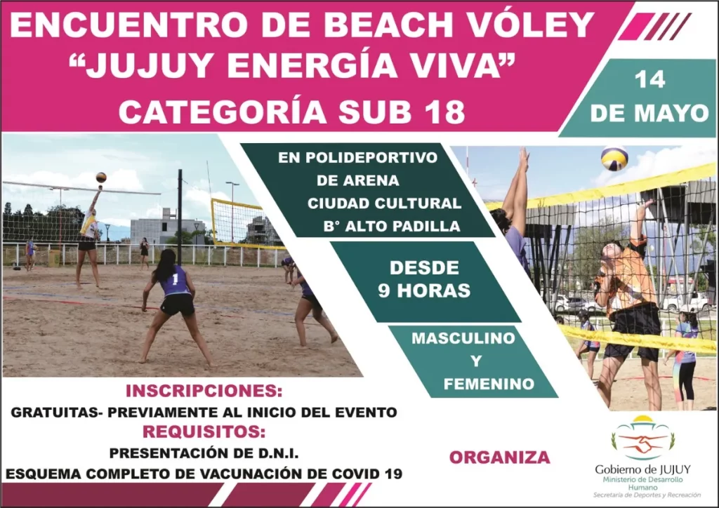 «Encuentro de Beach Vóley – Jujuy Energía Viva” categoría sub 18