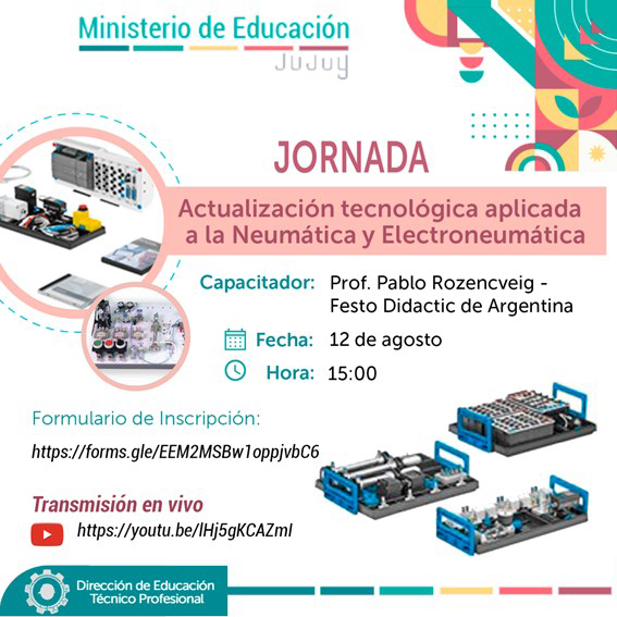 Educación Técnico Profesional: capacitación virtual en neumática y electroneumática