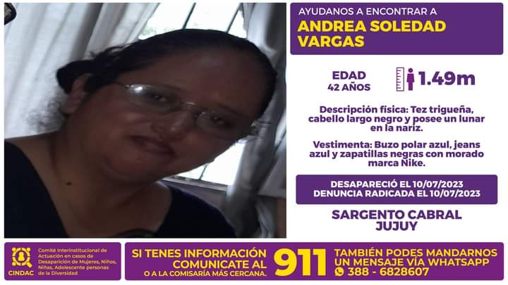 Se busca a Andrea Soledad Vargas