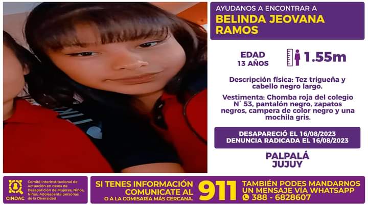 Se busca a Belinda Jeovana Ramos