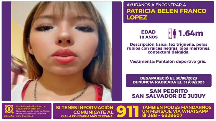 Se busca Patricia Belén Franco López