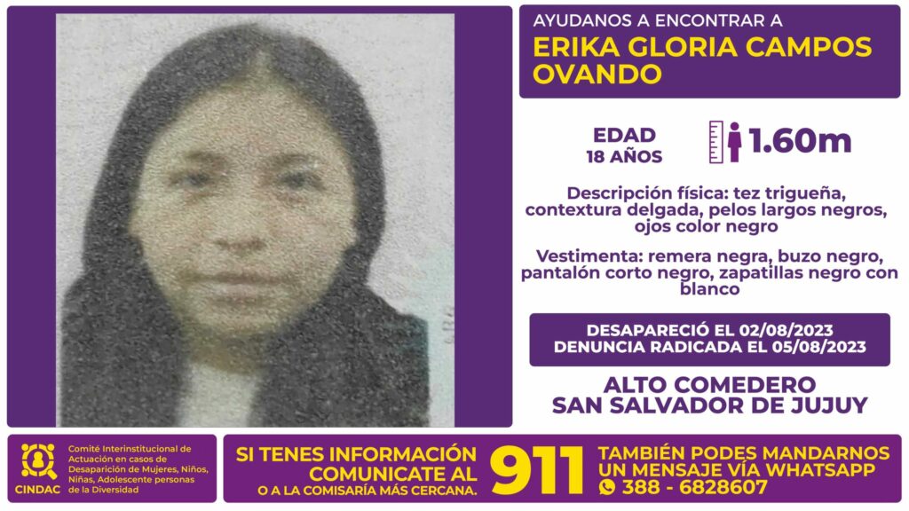 Se busca a Erika Gloria Campos Ovando