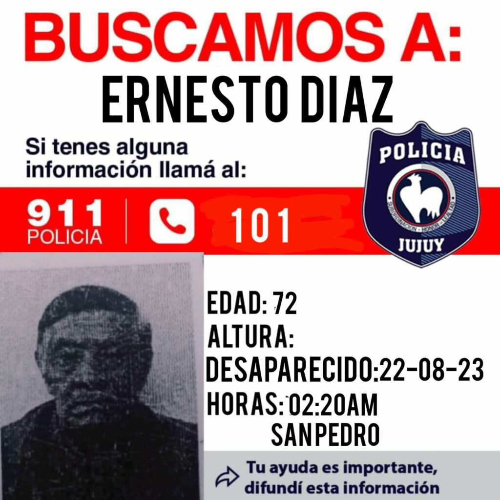 Se busca a Ernesto Díaz