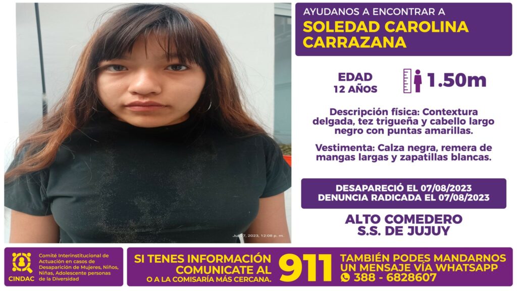Se busca a Soledad Carolina Carrazana