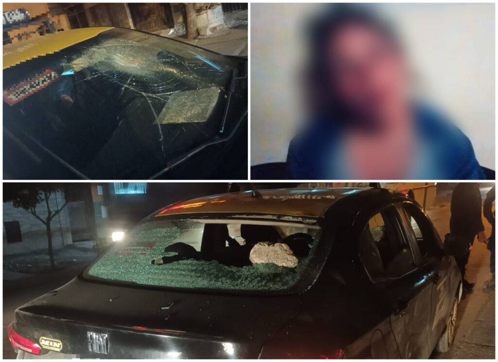 Jujuy: una mujer agredió a un chofer de taxi, le robó y destruyó su auto