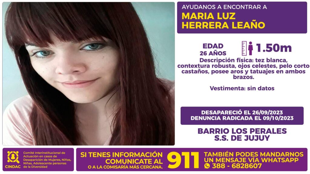 Prosigue la búsqueda de María Luz Herrera Leaño