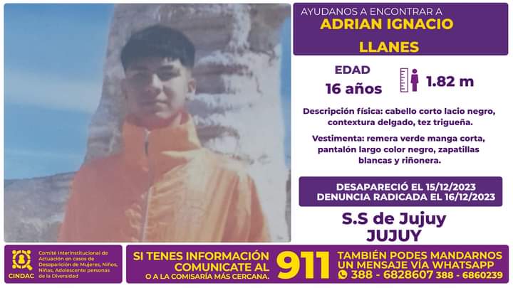 Se busca a Adrian Ignacio Llanes