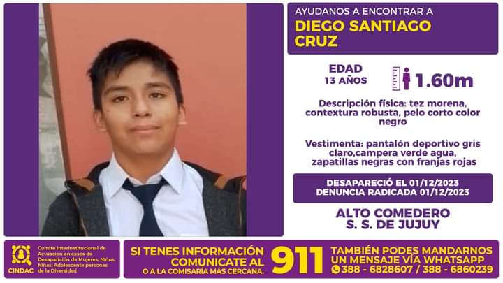 Se busca a Diego Santiago Cruz