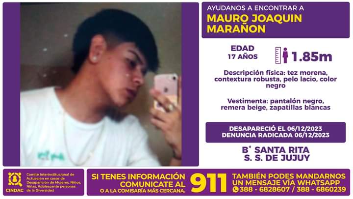 Se busca a Mauro Joaquín Marañón