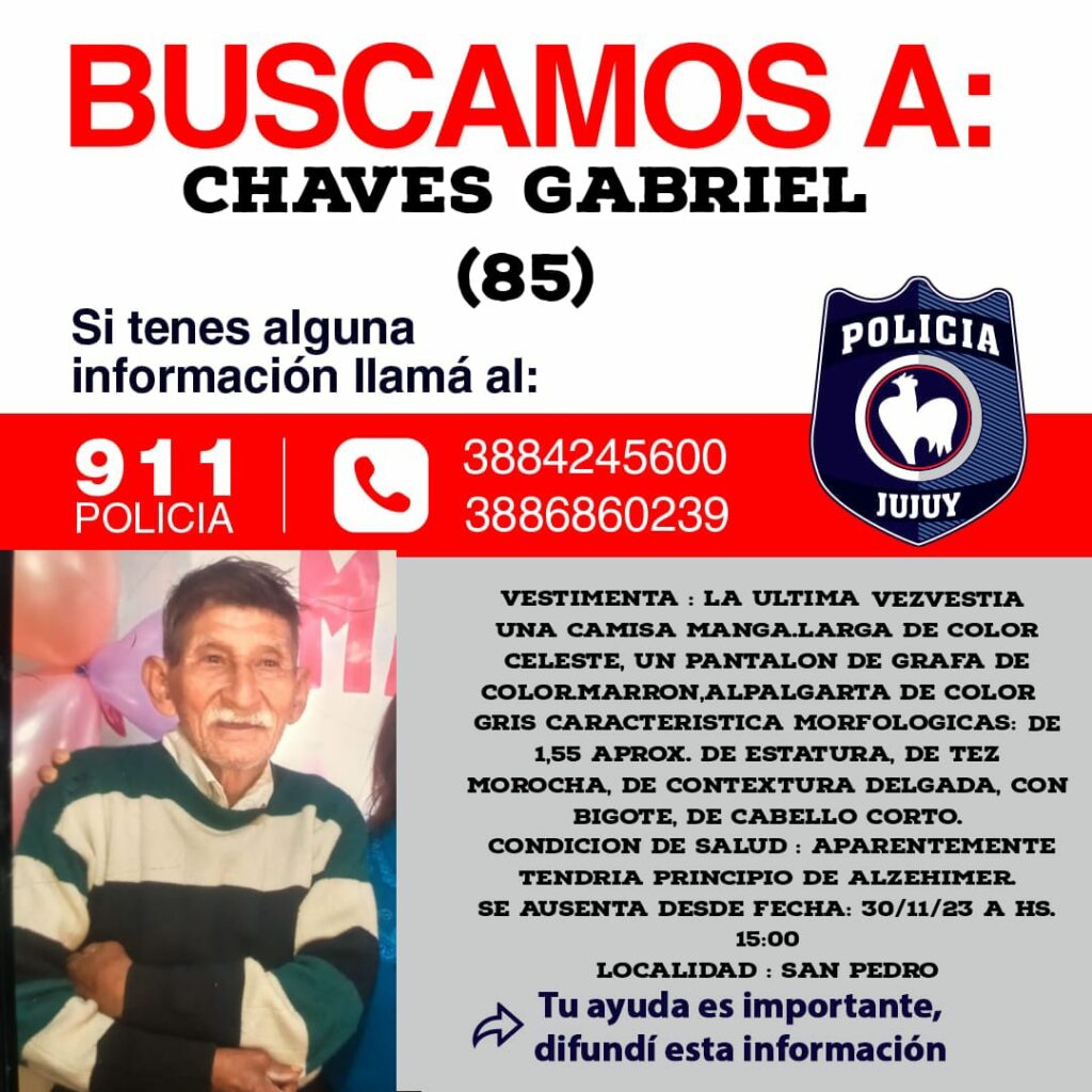 Sigue la búsqueda de Gabriel Chávez: lleva dos semanas desaparecido
