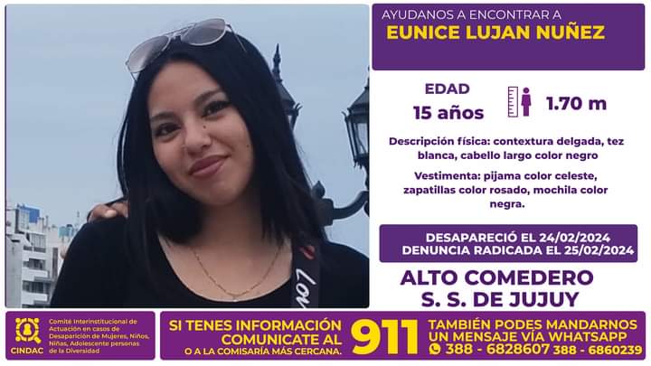 Se busca a Eunice Luján Núñez
