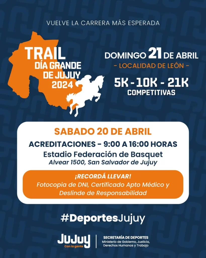 Trail “Día Grande de Jujuy”: hoy se realizarán las acreditaciones 