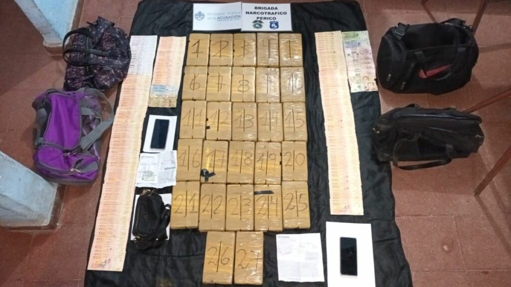 Jujuy, golpe al narcotráfico: la Policía secuestró 29 kilos de cocaína en Perico