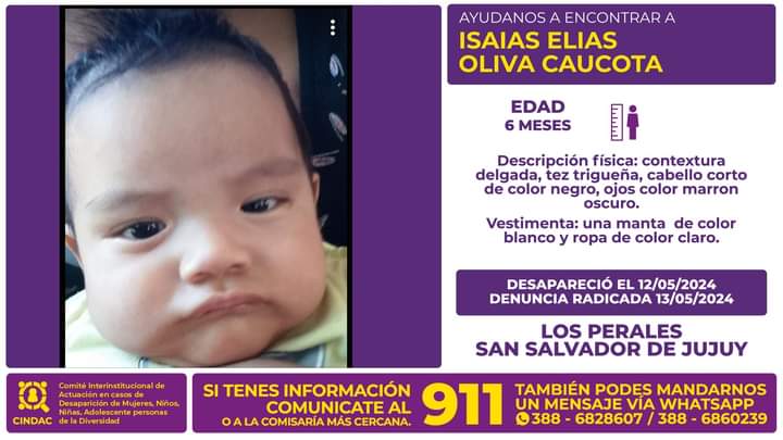 #Jujuy: Se busca a Isaías Elías Oliva Caucota